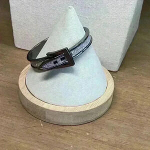 Sparkly Silver Bracelet Clamper with Buckle Clasp